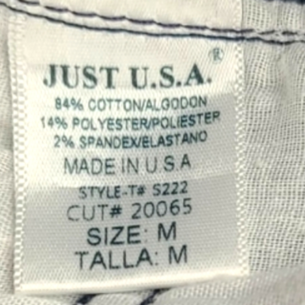 Just USA Stretch Denim Jean Shorts, Size M - Picture 3 of 4
